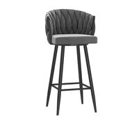 Tabourets de bar pivotants 1 pièce, tabourets de bar rembourrés à hauteur de comptoir for îlot de cuisine, tabouret de bar en velours avec repose-pieds et dossier tissé, chaises de tabourets de bar sa