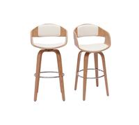 Tabourets de bar scandinaves pivotants 360° en bois clair H65 cm (lot de 2) GAO
