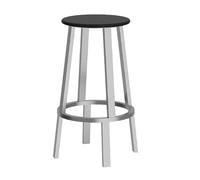 Tabourets de bar pivotants à 360° en bois massif, hauteur comptoir avec repose-pieds, chaises de bar industrielles, cadre en acier robuste, for salle à manger, îlot de cuisine, bar, style rustique(Sil