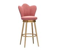 Tabourets de Bar pivotants à 360 ° Velvets avec Dos, Jambes en métal doré Repose-Pieds - tabourets de Bar pour compteurs, Ensemble de 1/2/3/4, Rose (Hauteur 1pcs 75 cm)