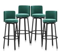 Tabourets de Bar pivotants à Hauteur de comptoir Ensemble de 1/2/3/4, tabourets de chaises de Bar rembourrés Modernes for chaises d'îlot de Cuisine(65cm Green Black Leg,Set of 4)