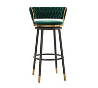 Tabourets de Bar pivotants avec Dos de Bar à Hauteur de comptoir arrière de randonnée, chaises de Bar en métal pivotantes à 360 °, tabourets de Bar en Velours Vintage pour Maison/îlot de Cuisine /