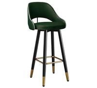 Tabourets de bar pivotants avec dossier incurvé en cuir synthétique, repose-pieds en métal et pieds en laiton de 65 cm pour cuisine, bistrot