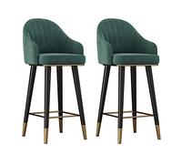 Tabourets de Bar pivotants en Velours - Ensemble de 2 avec dossiers, pour Bar de Cuisine à la Maison - chaises de Salle à Manger à Hauteur de comptoir - tabourets Hauts élégants et confortab