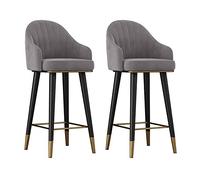 Tabourets de Bar pivotants en Velours - Ensemble de 2 avec dossiers, pour Bar de Cuisine à la Maison - chaises de Salle à Manger à Hauteur de comptoir - tabourets Hauts élégants et confortab