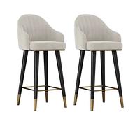 Tabourets de Bar pivotants en Velours - Ensemble de 2 avec dossiers, pour Bar de Cuisine à la Maison - chaises de Salle à Manger à Hauteur de comptoir - tabourets Hauts élégants et confortab