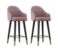 Tabourets de Bar pivotants en Velours - Ensemble de 2 avec dossiers, pour Bar de Cuisine à la Maison - chaises de Salle à Manger à Hauteur de comptoir - tabourets Hauts élégants et confortab