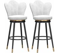 Tabourets de bar pivotants en velours industriel vintage - Chaises de salle à manger style ferme, cuisine, îlot, 65 cm de hauteur assise