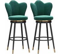Tabourets de bar pivotants en velours industriel vintage - Chaises de salle à manger style ferme, cuisine, îlot, 65 cm de hauteur assise