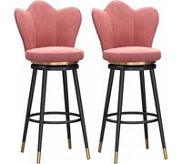 Tabourets de bar pivotants en velours industriel vintage - Chaises de salle à manger style ferme, cuisine, îlot, 65 cm de hauteur assise