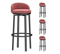 Tabourets de Bar pivotants Ensemble de 4 pour la Cuisine, chaises de Bar à Hauteur de comptoir avec arrière tabourets d'îlot de Cuisine en Velours Hauts arrière avec des Jambes en métal Noir,