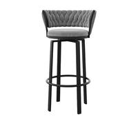 Tabourets de Bar pivotants Gris Ensemble de 1/2/3/4, tabourets de Bar de Hauteur de siè 75 cm, tabourets de comptoir avec des tabourets de Hauteur de Bar arrière pour îlot de Cuisine, pub, bistrot,