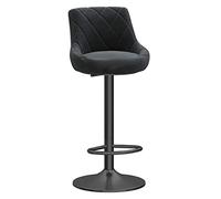 Tabourets de Bar pivotants, Hauteur comptoir, Assise Ronde et incurvée réglable, Pieds en métal, pour Cuisine, Petit-déjeuner, pub, Bistro, Hauteur 65-80 cm