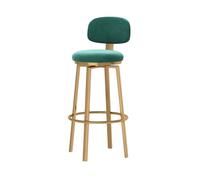 Tabourets de Bar pivotants Lot de 1, tabourets de Bar de Style Mid-Century Modern, avec Dossier incurvé et Pieds en métal, chaises de Bar rembourrées pour îlot de Cuisine(Green,Height 75cm)