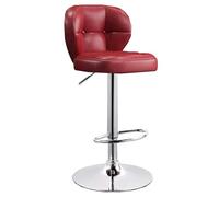 Tabourets De Bar Pivotants Modernes Chaise De Bar en Cuir avec Dossier Chaise Haute Cuisine Réglables Tabourets Rembourrés sans Accoudoirs avec Coussin pour Le Petit-déjeuner(Rosso,B)