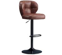 Tabourets De Bar Pivotants Modernes Chaise De Bar en Cuir avec Dossier Chaise Haute Cuisine Réglables Tabourets Rembourrés sans Accoudoirs avec Coussin pour Le Petit-déjeuner(Bruin,A)