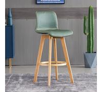 Tabourets de bar pivotants modernes de 71,1 cm, tabourets de bar élégants en cuir PU rembourré en bois massif avec dossier, couleur verte, parfaits pour la salle à manger et l'utilisation sur l'île