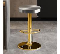 Tabourets de Bar pivotants Modernes en Acier Inoxydable Contemporain avec Hauteur réglable et Repose-Pied élégant Top pub bistrot Bistro Cuisine Chaise latéral de la Plate-Forme (Or + Argent)
