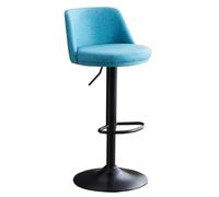 Tabourets De Bar Pivotants pour Le Petit-déjeuner Chaise De Bar Moderne sans Accoudoirs Chaise Haute Cuisine en Cuir Réglable en Hauteur avec Dossier pour Salle À Manger(Blue A)