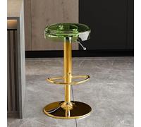 Tabourets de Bar pivotants réglables en Acrylique, Hauteur comptoir, avec Repose-Pieds et sans accoudoirs, pour îlot de Cuisine ou Salle à Manger.