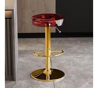 Tabourets de Bar pivotants réglables en Acrylique, Hauteur comptoir, avec Repose-Pieds et sans accoudoirs, pour îlot de Cuisine ou Salle à Manger.