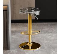 Tabourets de Bar pivotants réglables en Acrylique, Hauteur comptoir, avec Repose-Pieds et sans accoudoirs, pour îlot de Cuisine ou Salle à Manger.