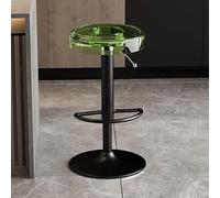 Tabourets de Bar pivotants réglables en Acrylique, Hauteur comptoir, avec Repose-Pieds et sans accoudoirs, pour îlot de Cuisine ou Salle à Manger.