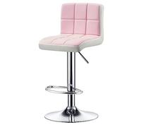 Tabourets de bar pivotants réglables en cuir blanc avec dossier pour cuisine, restaurant, café, design moderne, siège, facile à nettoyer