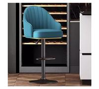 Tabourets de Bar pivotants réglables Modernes avec Repose-Pieds de Dossier et Base en métal en Faux Cuir rembourré de comptoir Tabouret pour Le Petit-déjeuner Bar à 360 ° (Bleu) powerfully