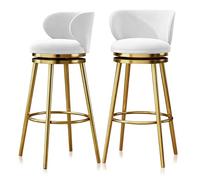 Tabourets de Bar pivotants Style Milieu du siècle, 75 cm, revêtement en | Ces tabourets de bar pivotants de style mid-century sont dotés d'une structure de 75 cm en or blanc et d'un revêtement en