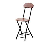 Tabourets de bar pliants, chaise pliante avec cadre en métal, dossier pour petit déjeuner, bureau, cuisine, bureau, bar (cadre noir grain de bois foncé)
