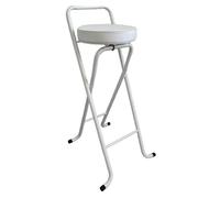 Tabourets de bar pliants pour petit-déjeuner, avec sièges rembourrés, tabourets hauts ronds portables avec dossiers, adaptés aux restaurants, îlots de cuisine et bars White legs - White surface