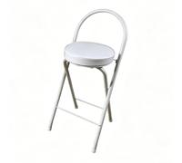 Tabourets de bar pliants pour petit-déjeuner, avec sièges rembourrés, tabourets hauts ronds portables avec dossiers, adaptés aux restaurants, îlots de White legs - White surface 38x48x70cm/15x19x28in