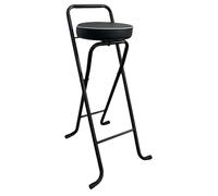 Tabourets de bar pliants pour petit-déjeuner, avec sièges rembourrés, tabourets hauts ronds portables avec dossiers, adaptés aux restaurants, îlots de cuisine et bars Black legs - Black surface