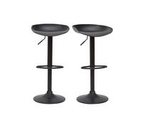 Tabourets de bar réglables design noirs H65 cm (lot de 2) PEBBLE