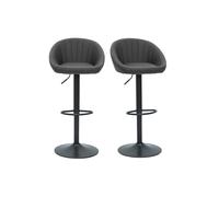 Tabourets de bar réglables design gris anthracite (lot de 2) SHERU