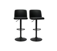 Tabourets de bar réglables noirs et métal noir (lot de 2) monti