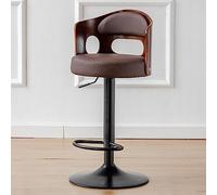 Tabourets de bar réglables, tabourets de bar pivotants modernes avec dossier et base en métal, chaises sur pieds pour bar, cuisine, salle à manger, salon et bistrot (couleur : brun rougeâtre, taille