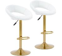 Tabourets de bar réglables, tabourets de bar pivotants modernes et mignons en cuir PU avec dossier creux, chaises de comptoir à hauteur de comptoir à levage pneumatique for cuisine, salle à manger, pu