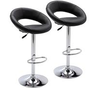 Tabourets de bar réglables, tabourets de bar pivotants modernes et mignons en cuir PU avec dossier creux, chaises de comptoir à hauteur de comptoir à levage pneumatique for cuisine, salle à manger, pu