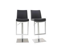 Tabourets de bar relevables noir et acier chromé (lot de 2) kyle