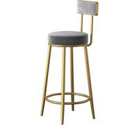 Tabourets de Bar rembourrés avec Assise et Dossier en Velours, Pieds en métal doré, pour la Cuisine et Les Restaurants.