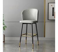 Tabourets de Bar rembourrés en Similicuir avec Dossier et Pieds en métal, chaises de Cuisine, tabourets de Bar de comptoir