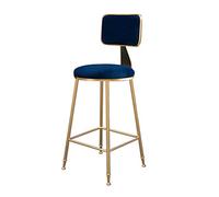 Tabourets de Bar Repose-Pieds rembourrés avec Dossier en éponge Chaises de Salle à Manger pour Cuisine Restaurant Pub | Tabouret Comptoir Café Bar Max. Charge 200kg Pieds en métal doré Hauteur: 65cm