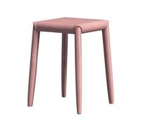 Tabourets De Bar Sans Dossier, Hauteur De Comptoir Chaises De Salle À Manger En Cuir Tabouret Empilable Moderne Pour Le Salon, La Cuisine Ou L'école, Chaise D'appoint Pour Les Réceptions(Roze)