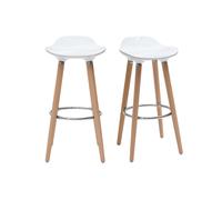 Miliboo Tabourets de Bar scandinaves Blancs (Lot de 2) Gilda