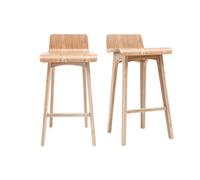 Miliboo Tabourets de Bar scandinaves Bois Clair H65 cm (Lot de 2) BALTIK