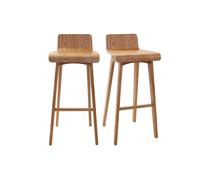 Tabourets de bar scandinaves en bois clair H75 cm (lot de 2) BALTIK