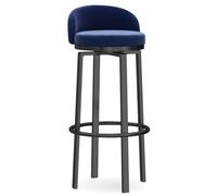 Tabourets de Bar, tabourets de comptoir, Chaise de Petit-déjeuner rembourrée, Chaise de Salle à Manger avec Pieds en métal, pour îlot de Cuisine, café, Bar, Bistro, 25,6'' H, Bleu