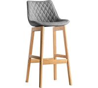 Tabourets de Bar, tabourets de comptoir en Faux Cuir Ferme de la Ferme, îlot de Cuisine, Chaise élevée avec des Jambes en Bois Un Repose-Pieds, Support 330 Livres (Grey-1PS, 71 cm)